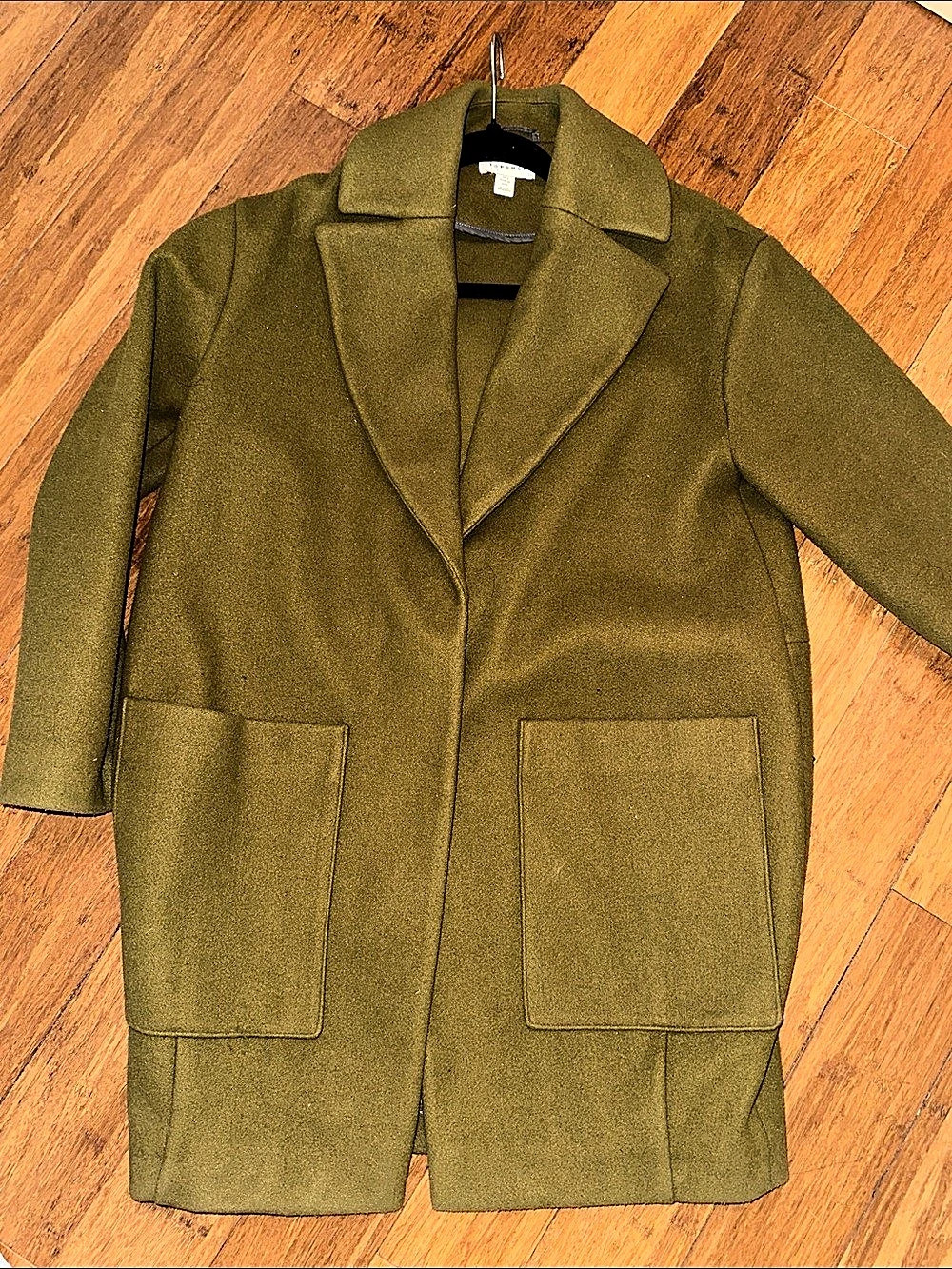 Topshop Brushed Unlined Dropped Shoulder Clean Chuck On Coat with Wool Coat